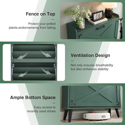Shoe Storage Cabinet, Farmhouse Shoe Organizer