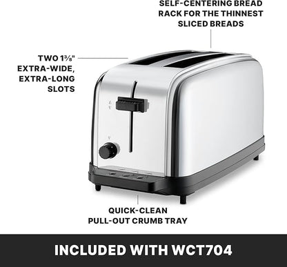 Waring Commercial WCT704 4 Slice Extra Long Slot Light Duty Pop-Up Toaster