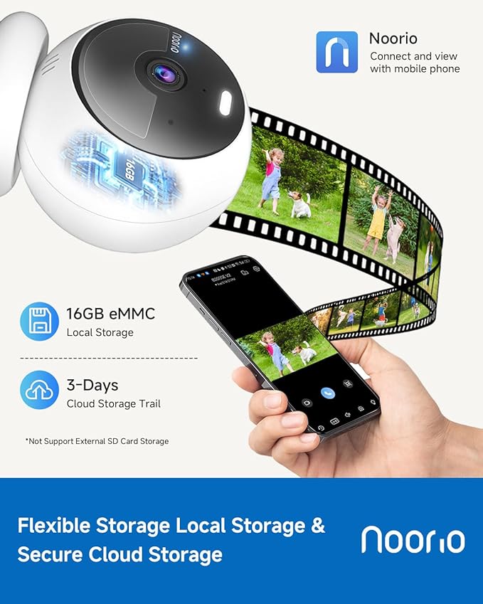 Noorio Security Cameras Wireless Magnetic, 2K+ Indoor Outdoor Camera