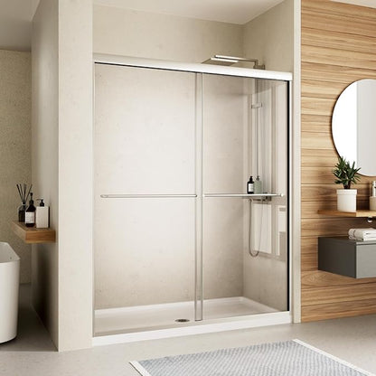 Shower Door, 44-48" W x 70" H Semi-Frameless Double Sliding Shower Doors