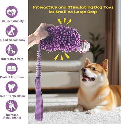 wodoca Dog Tug Toys for Aggressive Chewers, Interactive Dog Rope Toy, Tug of War Toys, Puppy Chew Toys Rope with Strong Squeak, Knots Cotton for Teeth Cleaning, Training Medium, Large Dogs