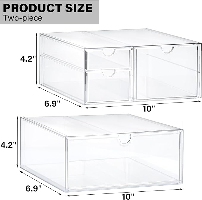 Prsildan Acrylic Drawer Makeup Organizer