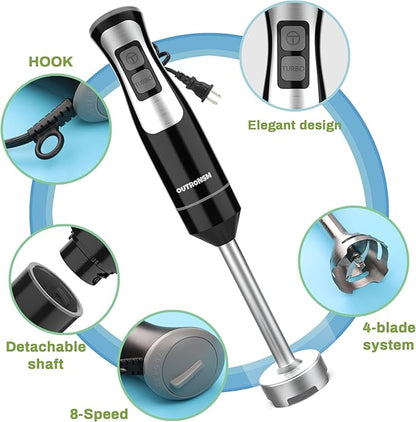 Immersion Blender Handheld, OUTRONSM Hand Blender