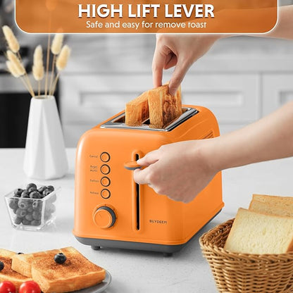 BUYDEEM DT620 2-Slice Toaster, Extra Wide Slots, Retro Stainless Steel