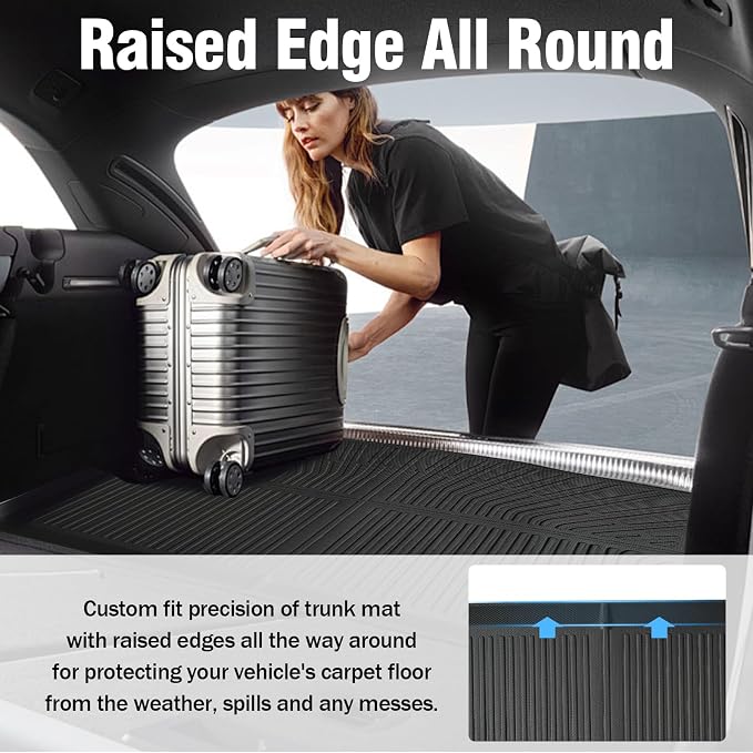 Yakitoko 3D TPE Car Trunk Cargo Liner Mat for Honda Civic 2012-2015 Custom Fit All-Weather Waterproof Floor Protection, Heavy Duty & Odorless