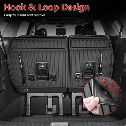 7PCS Cargo Mat for Kia Carnival 2022-2026 / Carnival Hybrid 2025 2026 Cargo Liner with Backrest Mat TPE All Weather Trunk Mat 3rd Row Back Seat Cover Protector 2025 Carnival Accessories