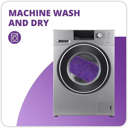 Bosap Bathroom Rugs Set 2 Pieces,Thin Bathroom Mats,Toilet Rugs,Quick Dry,Non-Slip,Machine Washable,Low Pile,Absorbent Bath Mats,Shower,Sink,Home Decor Accessories.Purple,1'5"x2'3"+1'8"x2" U Shape