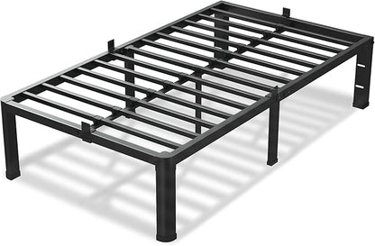 12 Inch Twin XL Bed Frame, 3500Lbs Heavy Duty Metal Platform with Round Corner Legs Mattress Slide Stopper, Steel Slat Support No Box Spring Needed, Noise Free, Non-Slip, Easy Assembly