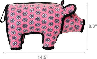 TUFFY® : 2 Pack Pig Dog Toy: Ultra Durable Plush Toy with Multiple Layers & Reinforced Seams, Washable and Floats, Original Construction