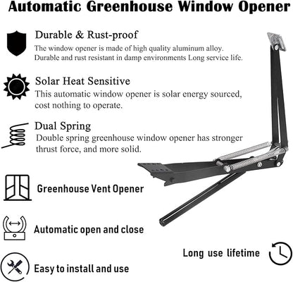 2X Auto Vent Opener Automatic Greenhouse Windows Opener Temperature Sensitive