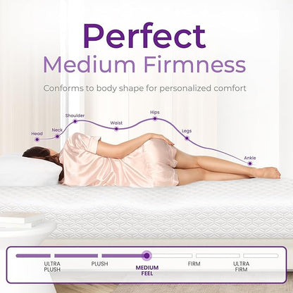 GAESTE 6 Inch Queen Cooling Memory Mattress Medium Firm CertiPUR-US Certified Foam, Pressure Relief & Cool Sleep Mattress-in-a-Box Comfort & Supportive Fiberglass Free (Queen, 6 in)