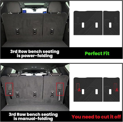 LASFIT Trunk Mat with Backrest Mat 2021-2026 for GMC Yukon (Only Yukon, Not Fit Yukon XL)/Cadillac Escalade (Only Escalade, Not Fit Escalade ESV)/Chevrolet Chevy Tahoe, All Weather TPE Custom Fit