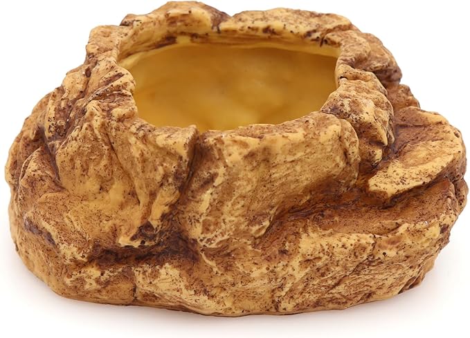 AQUA KT Reptile Food Mealworm Feeding Bowl Corn Snake Water Dish Anti Escape for Lizard Bearded Dragon Chameleon Leopard Gecko Terrarium Feeder