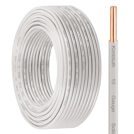 THHN Wire 10 Gauge 100 FT OFC Electrical Wire, 10 AWG Solid Copper Wire Rated