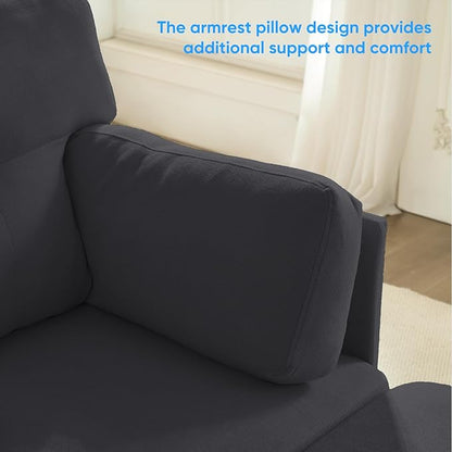 PUREMIND Sectional Couches for Living Room, Modern Snow Velvet U-Shaped Sofa Couch with Double Chaise, Upholstered 4 Seater Home Sofa for Living Room, Apartment, Office, Dark Grey