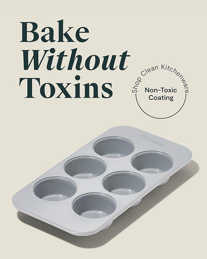 Caraway Nonstick Ceramic 6 Cup Muffin Pan – Non-Toxic, PTFE & PFOA Free – Oven