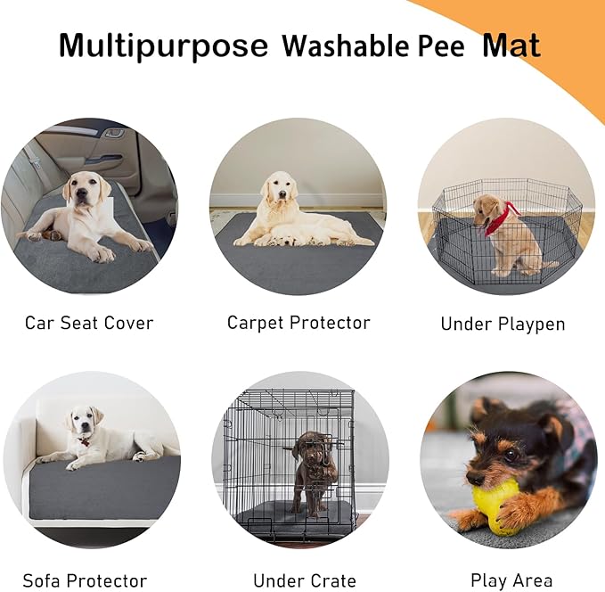 LOOBANI Washable Pee Pads for Dogs, 2 Pack Non-Slip and Leak-Proof,36"x72" | Super Absorbent Reusable Puppy Pads, Machine Washable, Extra Large Whelping Pads for Crate, Playpen, Floor, Housebreaking
