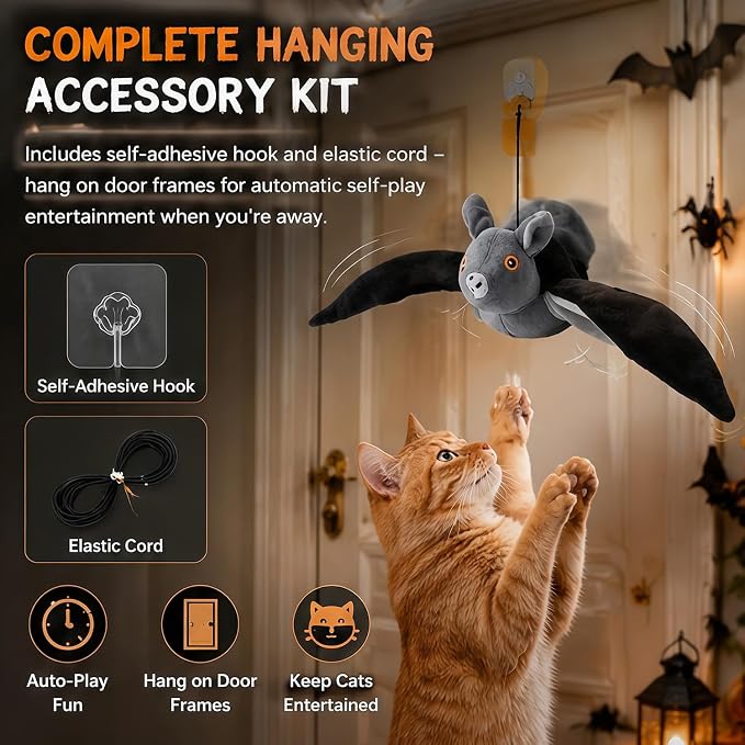 Flying Bat Dog Toy – Interactive Flap Wing Bat Toy for Dogs, Flying Bats Toy for Large Dogs, Dog Toy Flyings Bats，1