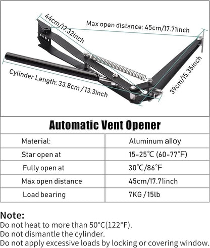 2X Auto Vent Opener Automatic Greenhouse Windows Opener Temperature Sensitive