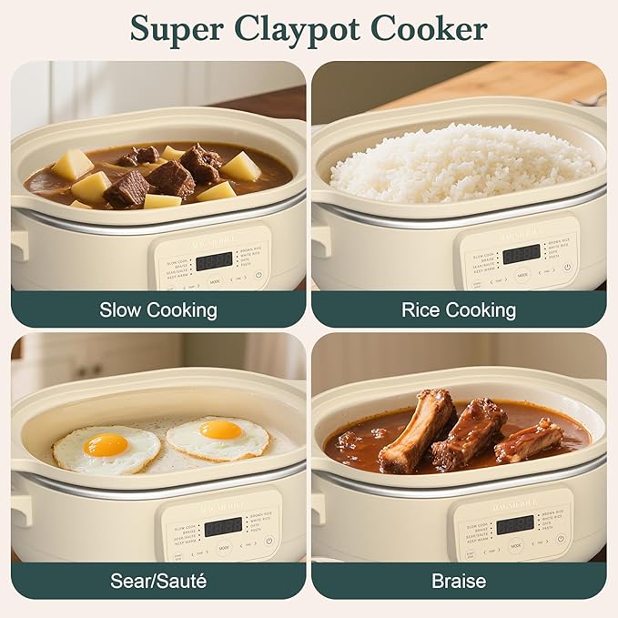 MAGNIFIQUE 4 Quart Programmable Casserole Slow Cooker, 8-in-1 Multi Cooker