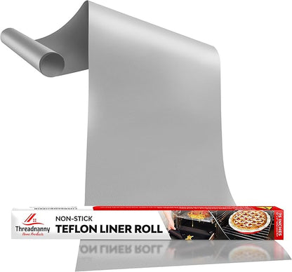 Silver Teflon Liner Roll for Ovens, Stovetops & Grills