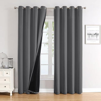 ChrisDowa 100% Blackout Curtains 120 inch Long