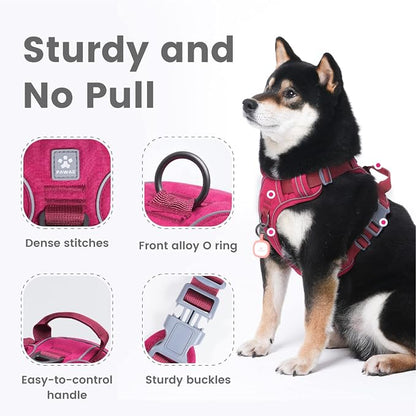 Pawaii Dog Harness for Small Dogs With Pet ID Tag - No Choke, Adjustable Soft Padded Vest With Easy Control Handle