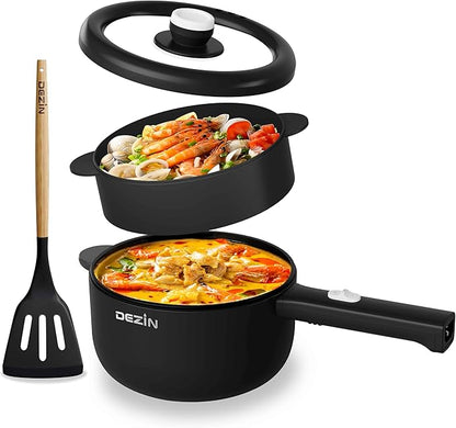Dezin Electric Cooker, 2L Non-Stick Sauté Pan, Rapid Noodles Cooker, Mini Pot