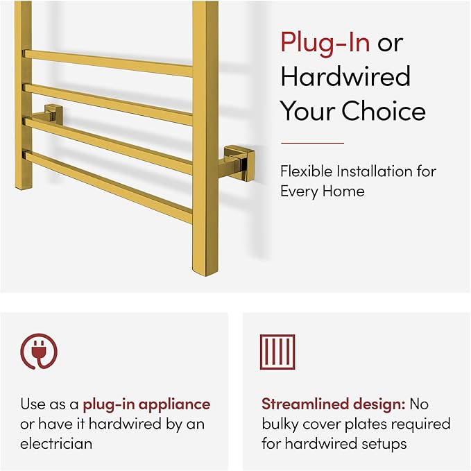 WarmlyYours Heated Towel Rack for Bathroom