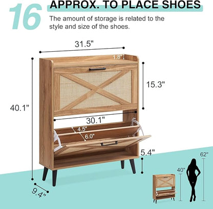 Shoe Storage Cabinet, Boho Shoe Organizer