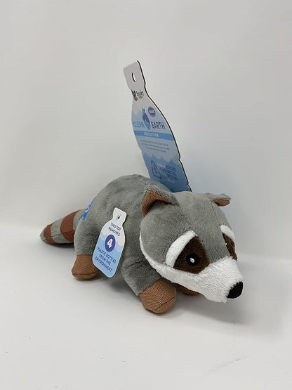 Spunky Pup Clean Earth Plush Raccoon | Made from 100% Recycled Water Bottles | Small,Gray,7261