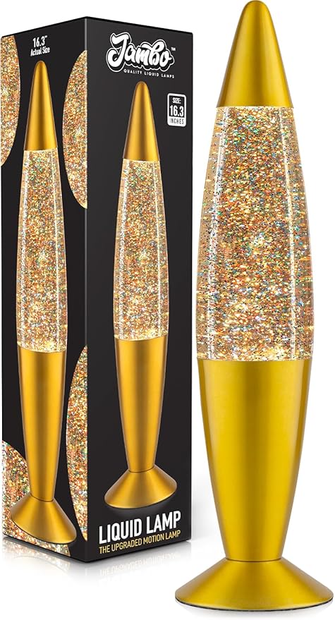 Jambo 16-Inch Rainbow Glitter Lamp I Beautiful Liquid Lamp I Entertaining for Adults and Kids I Perfect Holiday Gift