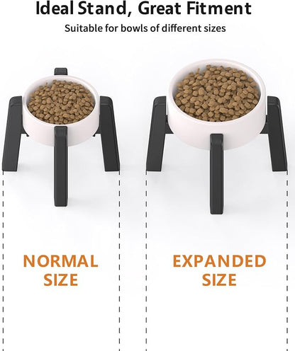Dog Bowl Stand with Adjustable Width [Stand Only] | Elevated Pet Water & Food Bowl for Medium Dogs, Stable and Anti-Slip Raised Bowl