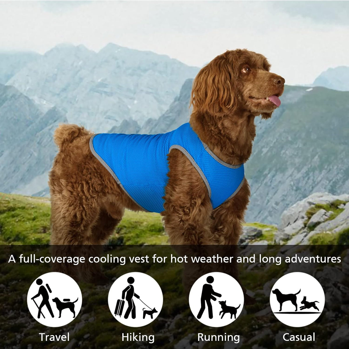 2 Pack Cooling Shirts for Dogs, Breathable Lightweight Dog Shirts for Medium Dogs Boy, Sleeveless Sun Protection Shirts for Dog&Cat Puppy Vest Pet Apparel