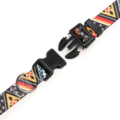 Mercano Adjustable Dog Collar - Special Design Patterns, Soft Nylon Comfortable Durable Pet Collar for Small Medium Large Dogs (XS, Ethnic Gold)
