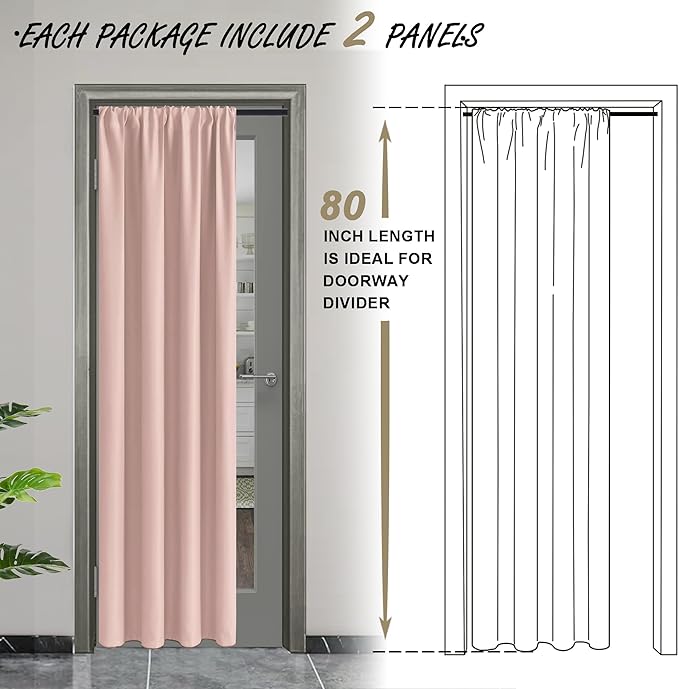 JIUZHEN 80 Inch Length Door Curtains