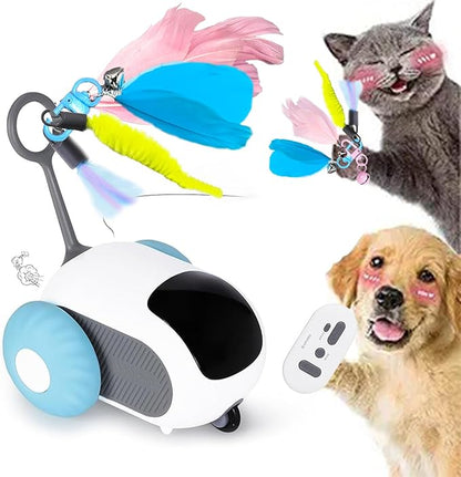 Turbo Tail 5.0 Remote Control Cat Toy, Interactive Cat Toys for Indoor Cats, Automatic Kitten Toys with 2-Speed Adjustment, Remote Control & Rechargeable Exercise Cat Toys for Bored Indoor Adult Cats