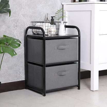 Dresser for Bedroom with 2 Drawers, Wide Chest of Drawers, Fabric Dresser