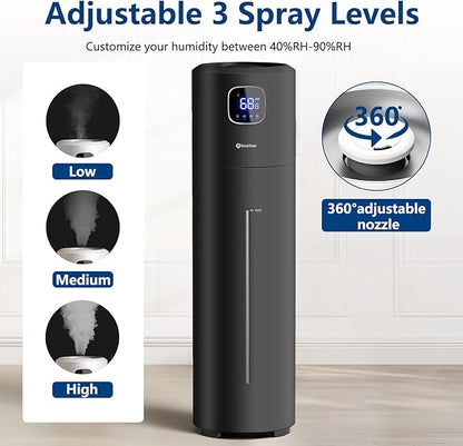 Akeshan Large Humidifiers for Bedroom, 9L/2.5Gal Ultrasonic Cool Mist, Top Fill