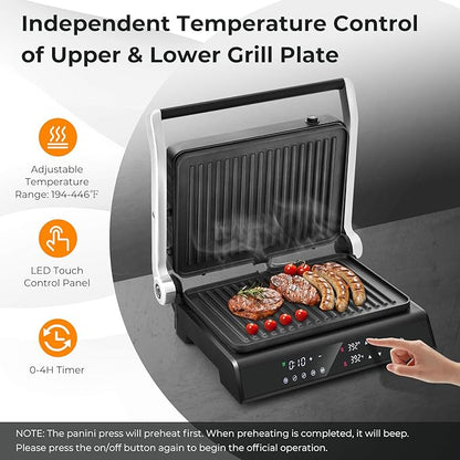Giantex Panini Press Sandwich Maker, 3-in-1 Electric Indoor Grill, 2 Removable