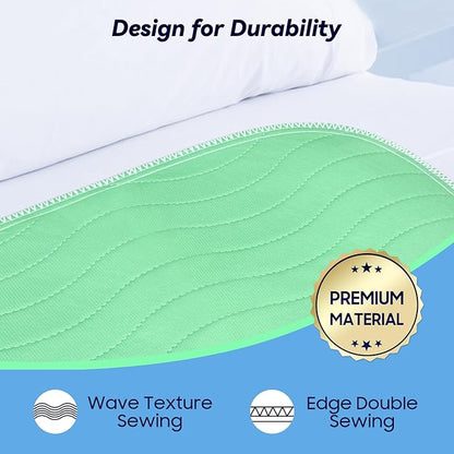 6 Pack 36” x 36” Extra Heavy Absorbency Washable Underpads Bed Pads | WaterProof Quick Drying Nursing Pads Incontinence, Reusable Washable Pee Pads for Dogs, Diaper Changing & Adults