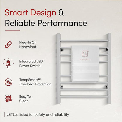 WarmlyYours Heated Towel Rack for Bathroom