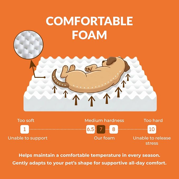 Elevated Wood Dog Bed Frame Mat Set, WalnutPattern, X-Large | Raised Sturdy Attractive Dog Sofa Couch Furniture,110 lb