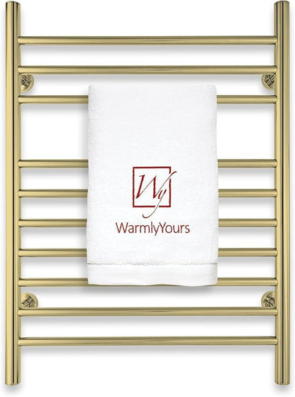 Heated Towel Rack, 10-Bar Wall-Mounted Electric Towel Warmer, Polished Gold