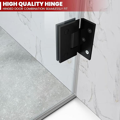 Bathroom Frameless Shower Door 28" W*72" H, 5/16" Clear Tempered Glass Hinged