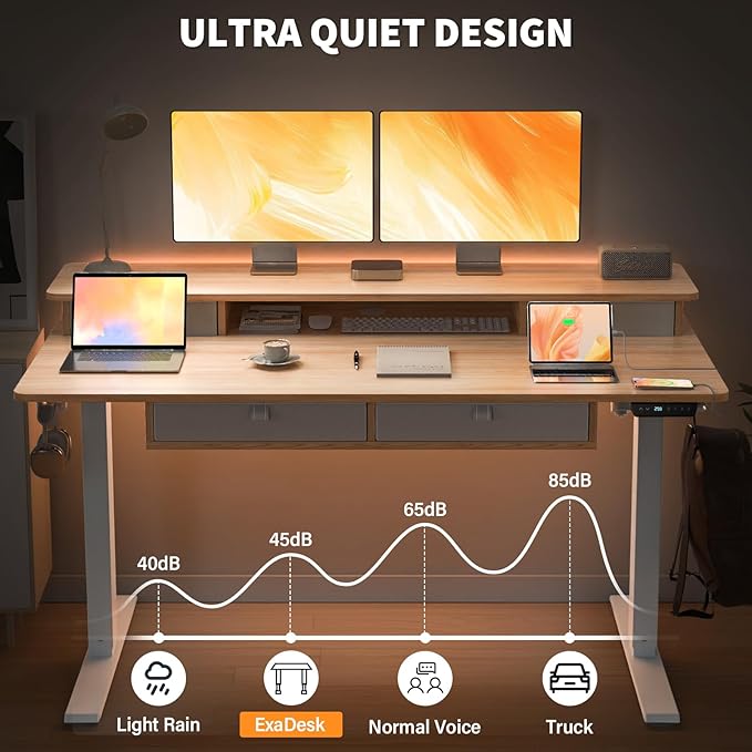 55 * 30 Inches Electric Standing Widened Desk Adjustable Height