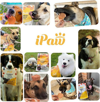 iPaw Chicken Tots Dog Treats for Puppy Training, All Natural Human Grade Dog Treat, Hypoallergenic, Easy to Digest (Chicken Tots), 2 Packs
