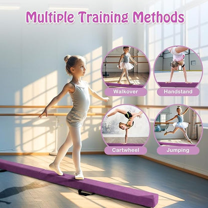 Giantex 7FT/8FT/9FT Balance Beam, Folding Gymnastics Beam w/Carry Handles