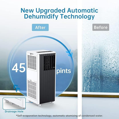 8, 000 BTU Portable Air Conditioner, Smart Control, Cools Up to 350 Sq. Ft.