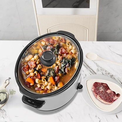 HOMECOOKIN 6 Quart Slow Cooker Oval Manual Pot Food Warmer